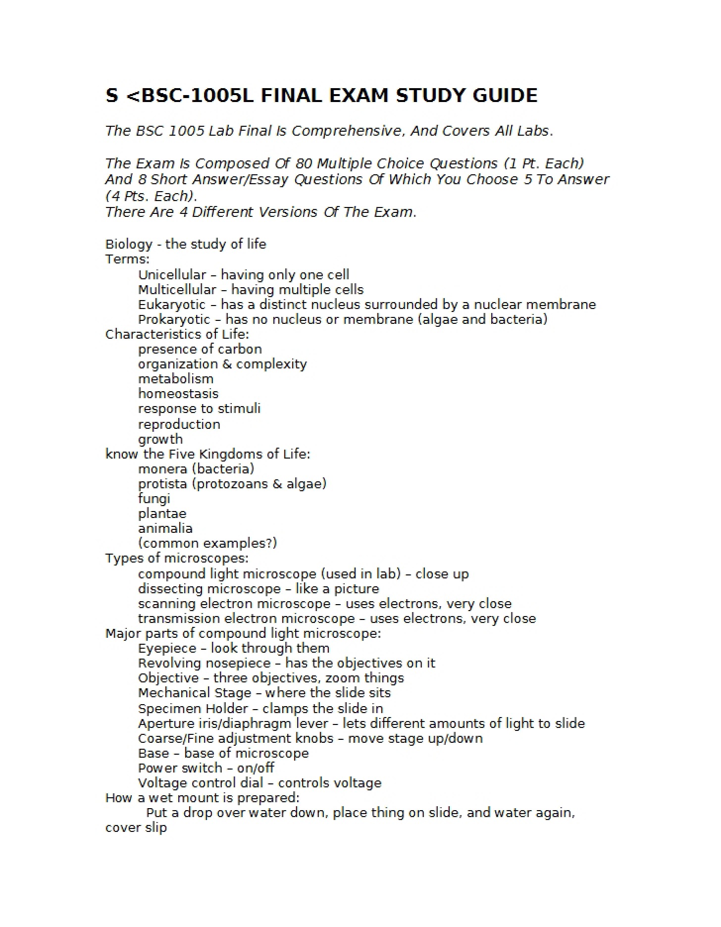 Comprehensive Course Assessment