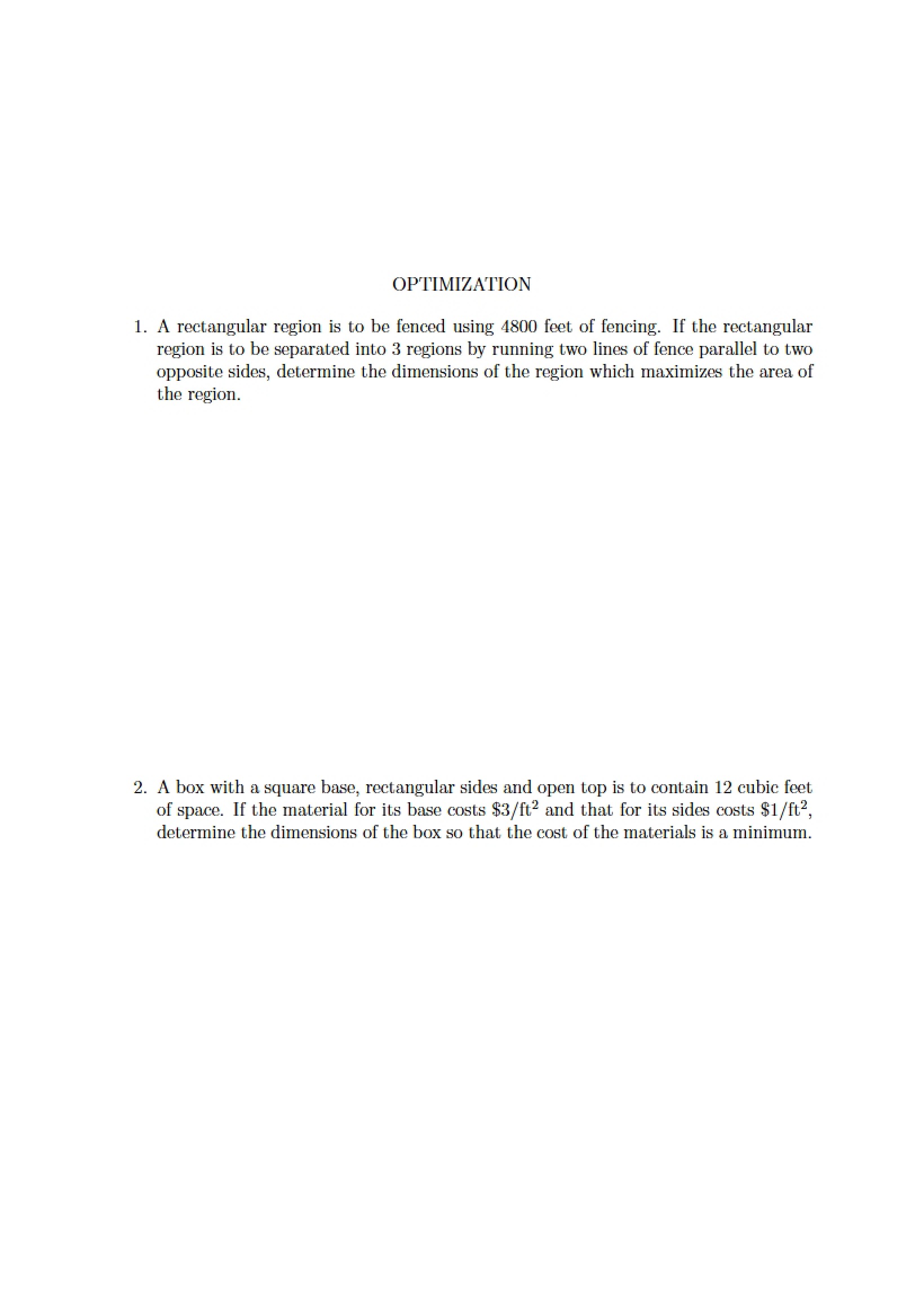 Optimization Concepts