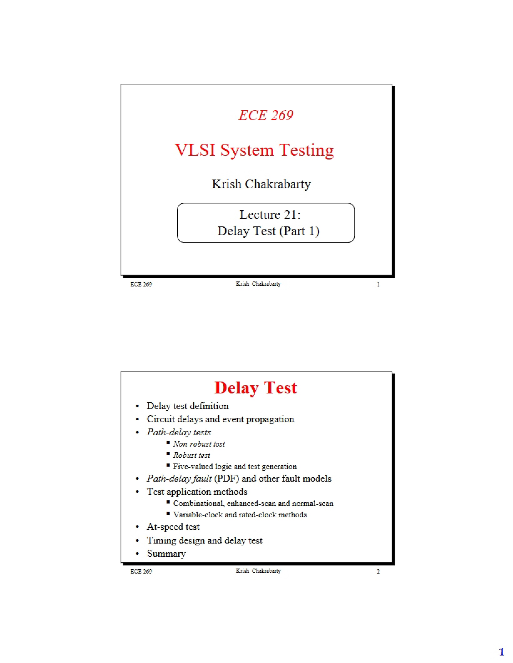 Session 21 Lecture - ECE 269