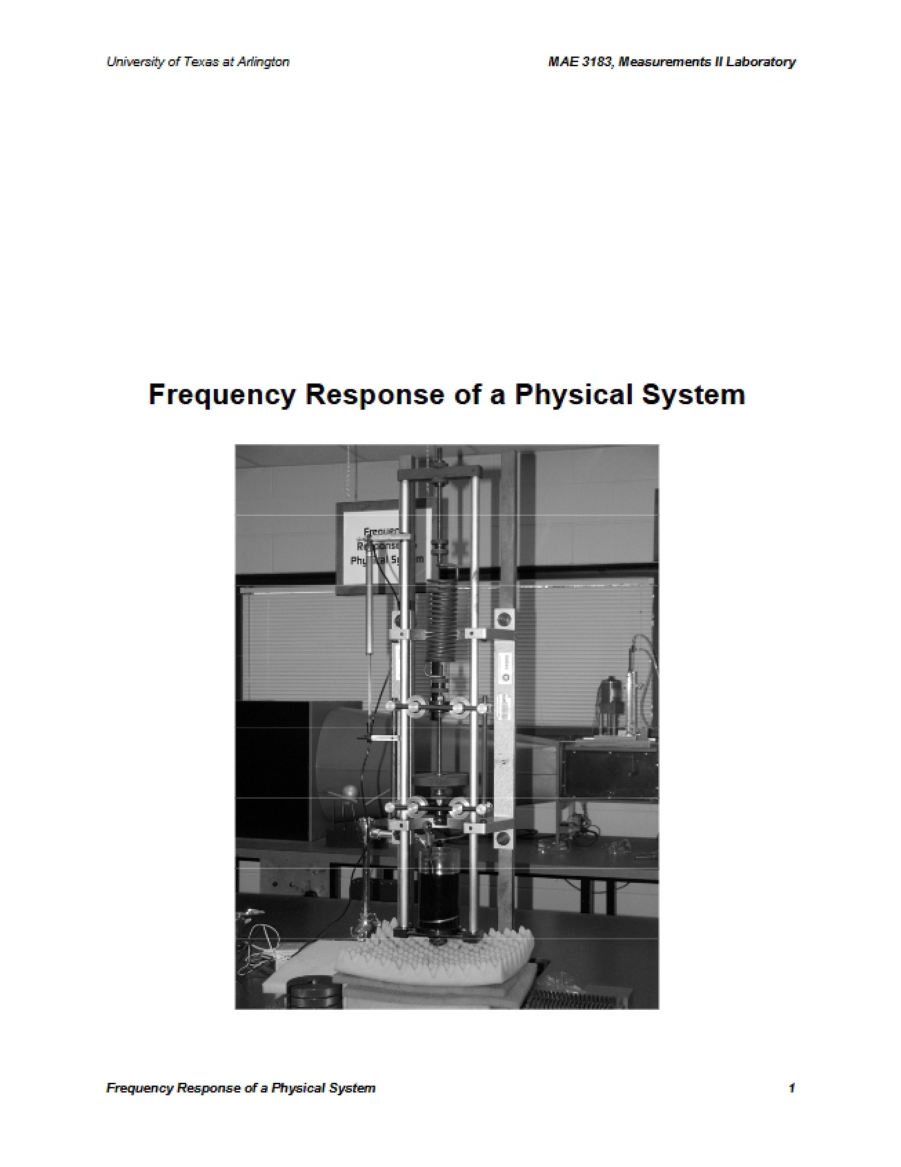 Physical System Frequency Response