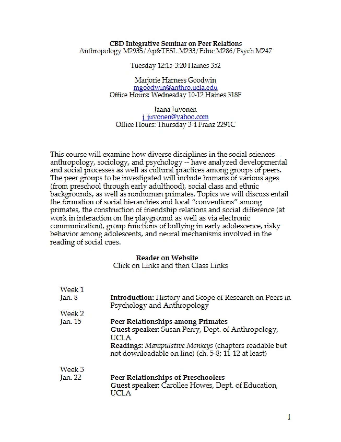 Syllabus for Culture, Brain, and Development