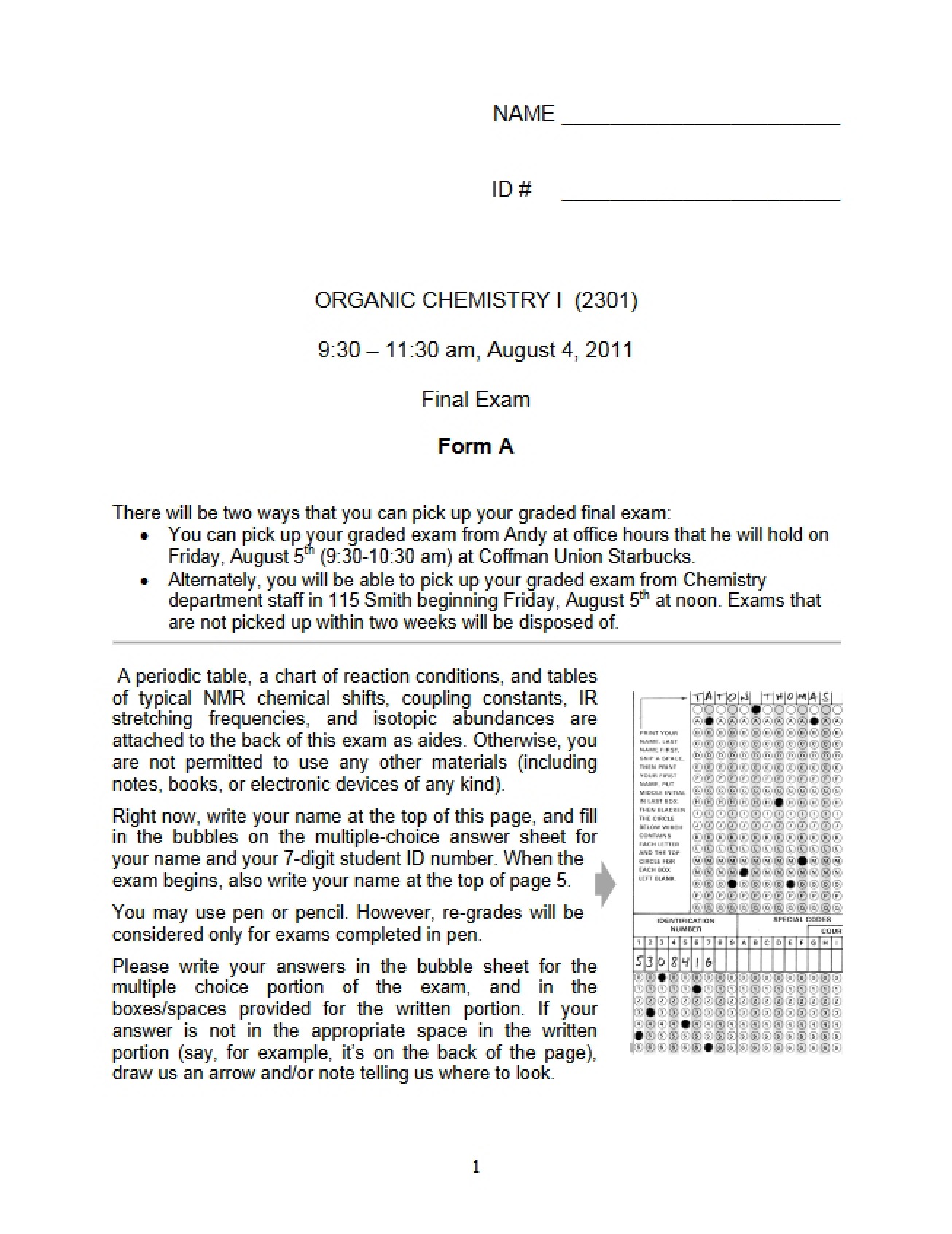 Concepts in Organic Chem I