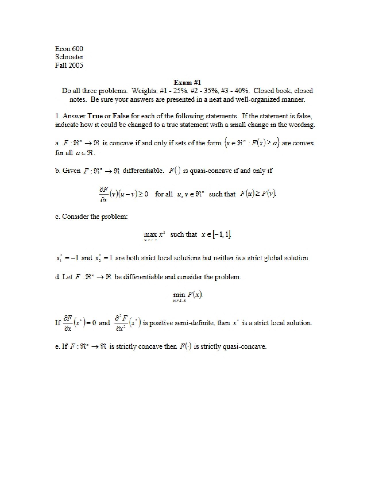 First Test for Quantitative Methods Analysis