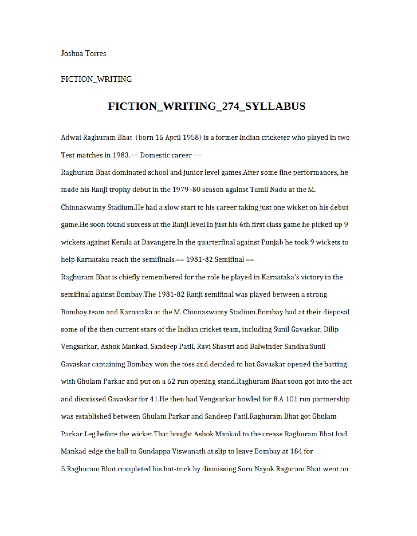 Written Essay - 3 Pages