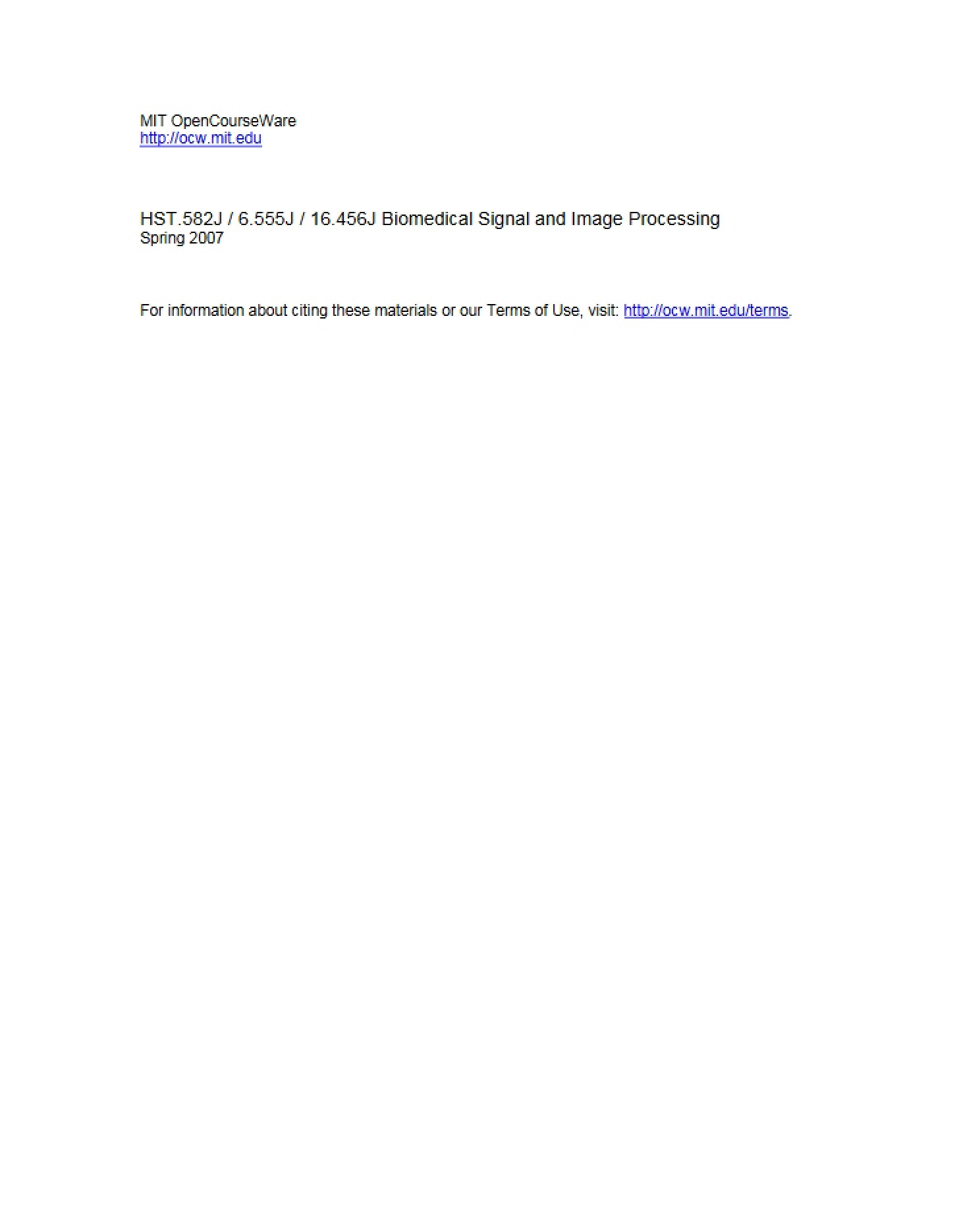 Biomedical Image and Signal Processing Basics