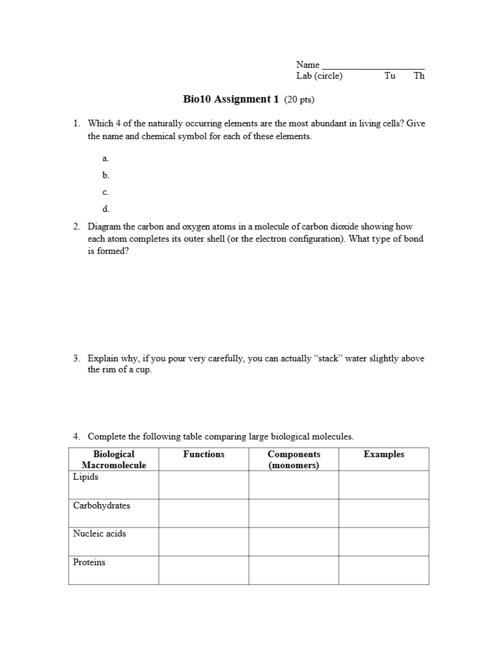 Bio 10 First Assignment