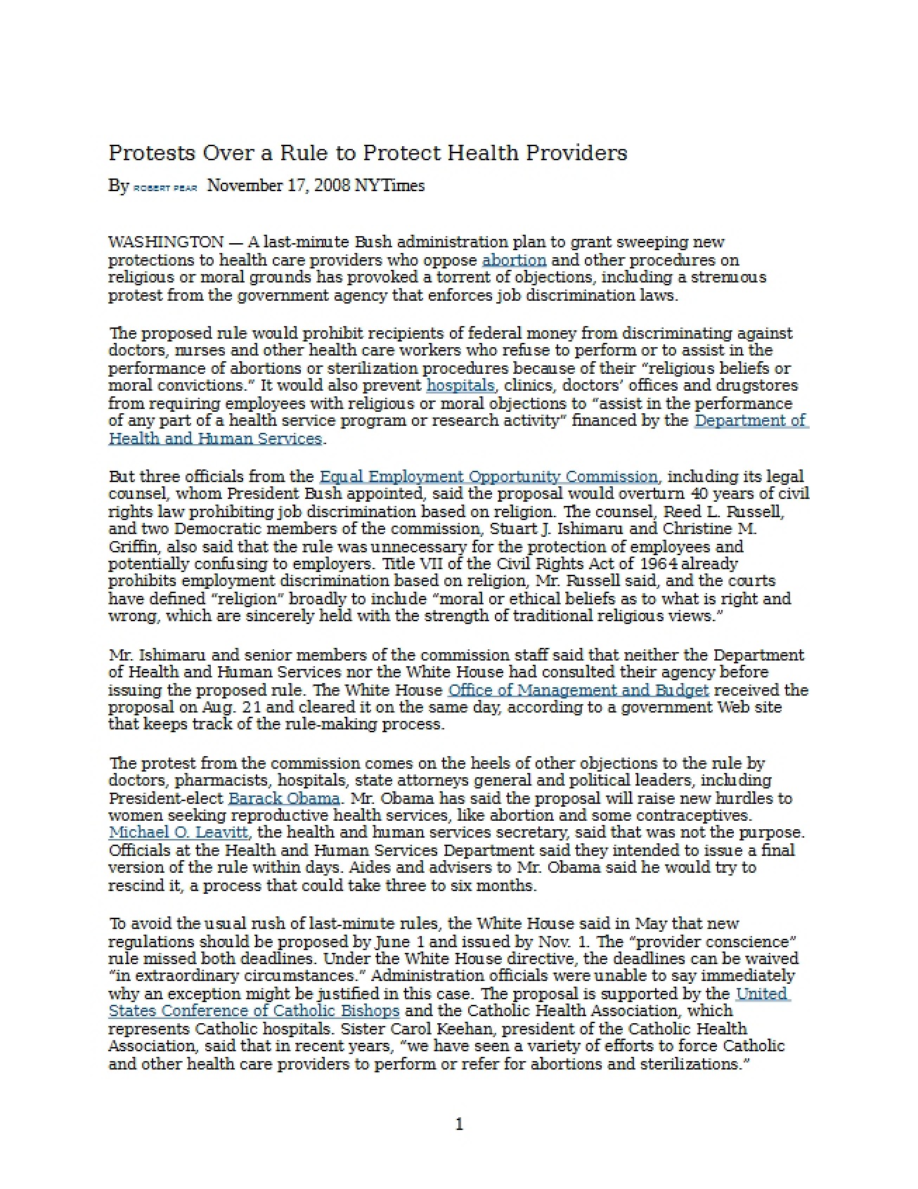 Protecting Health Providers Rule Protests