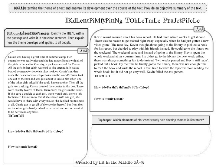 Practice and Analysis - Identifying Theme in Literature