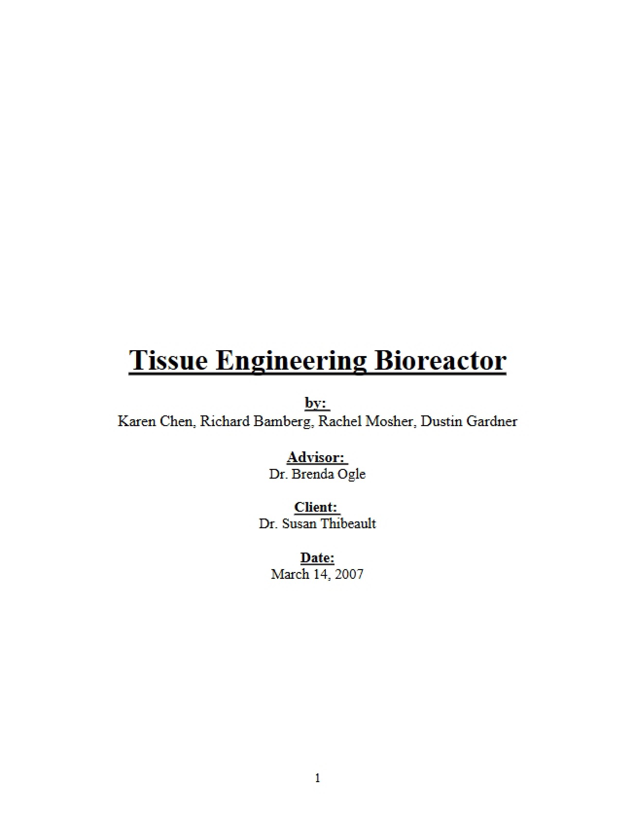 Bioreactor for Tissue Engineering