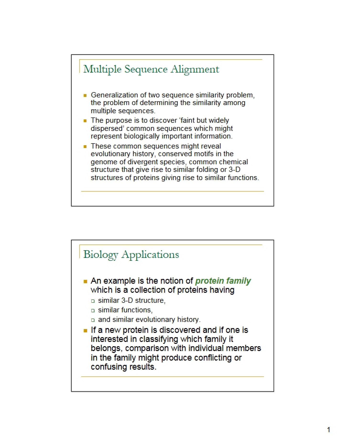 Alignment of Multiple Sequences