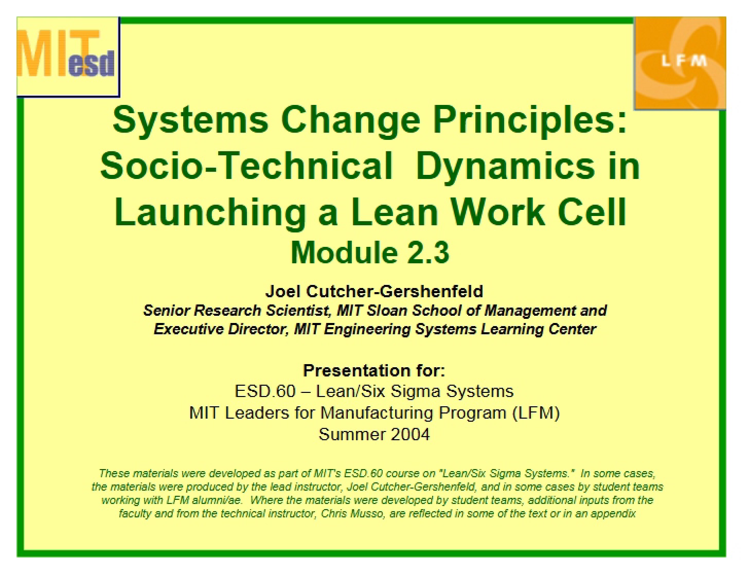 Principles regarding Systems Change