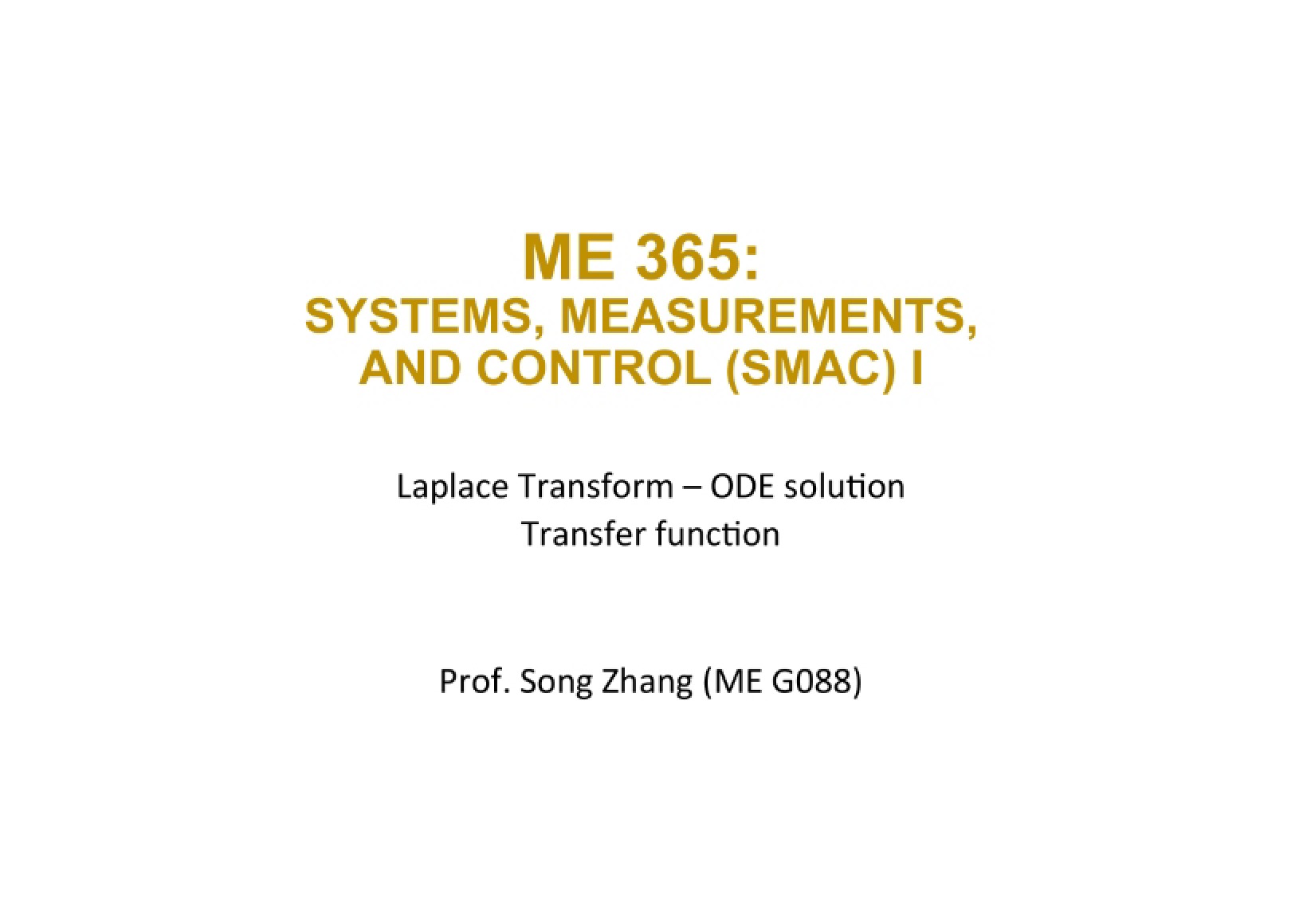 Control, Measurements, and Systems