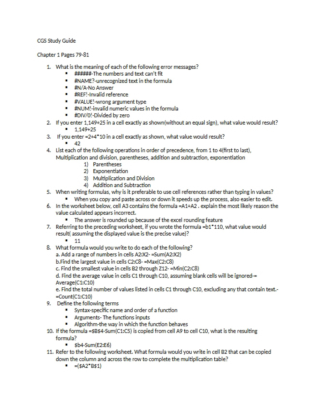 Chapter 1 Notes