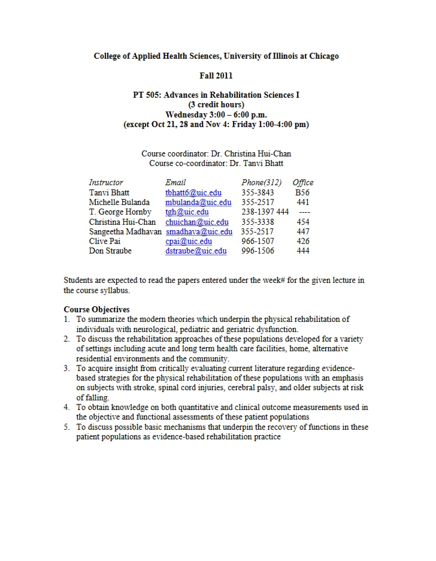 Course Syllabus
