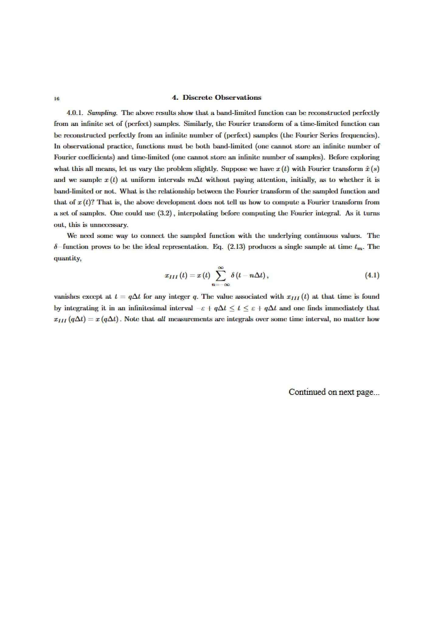 Observations Discrete