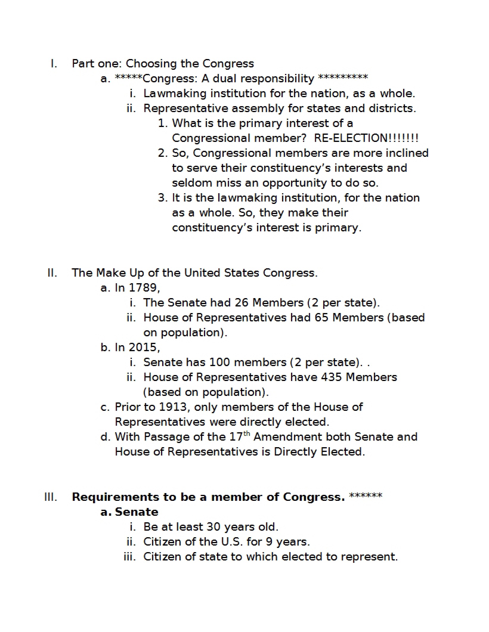 US Political System Notes