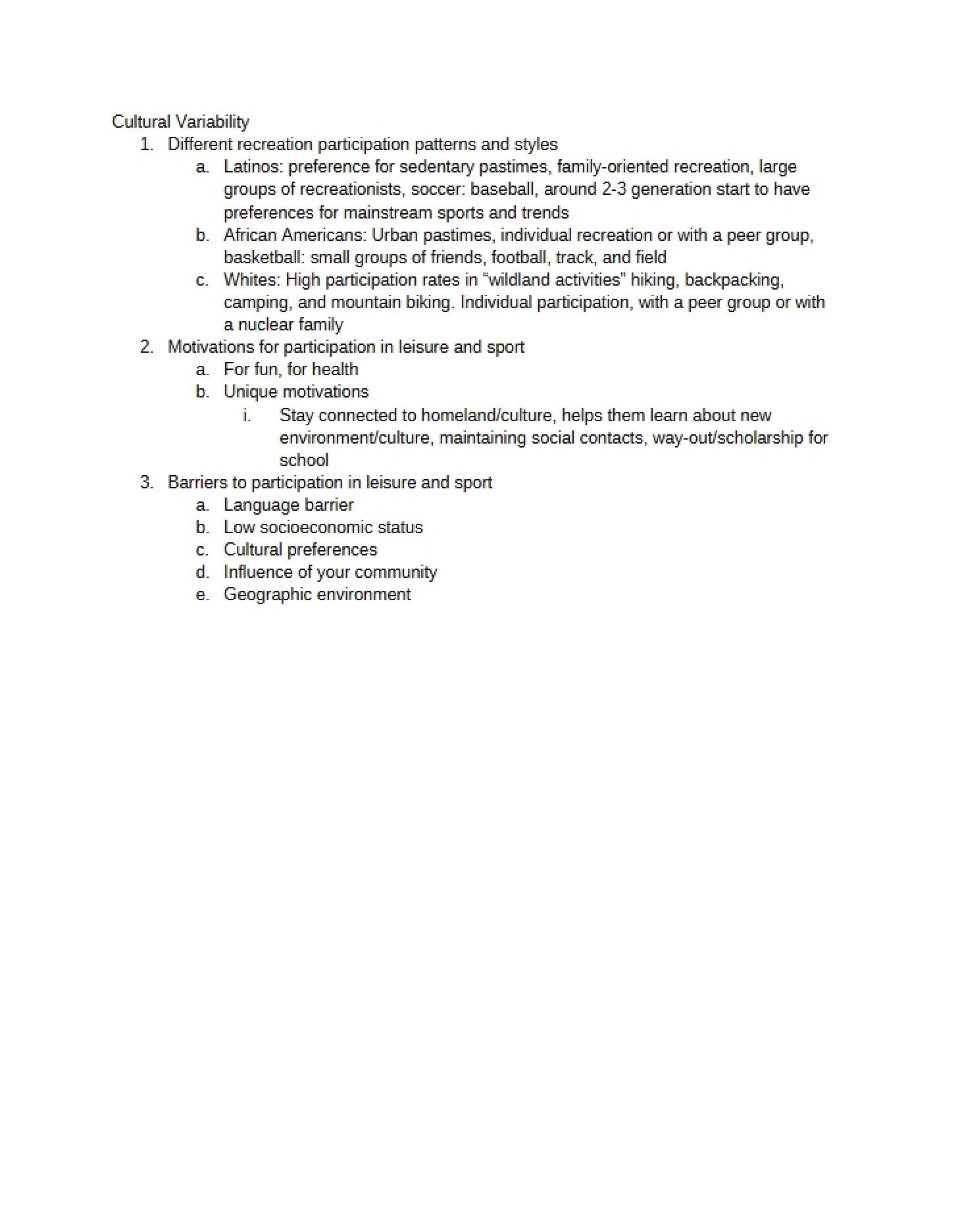 Variability in Culture Notes