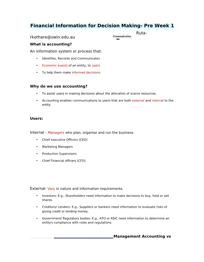 Notes for Pre-Week 1