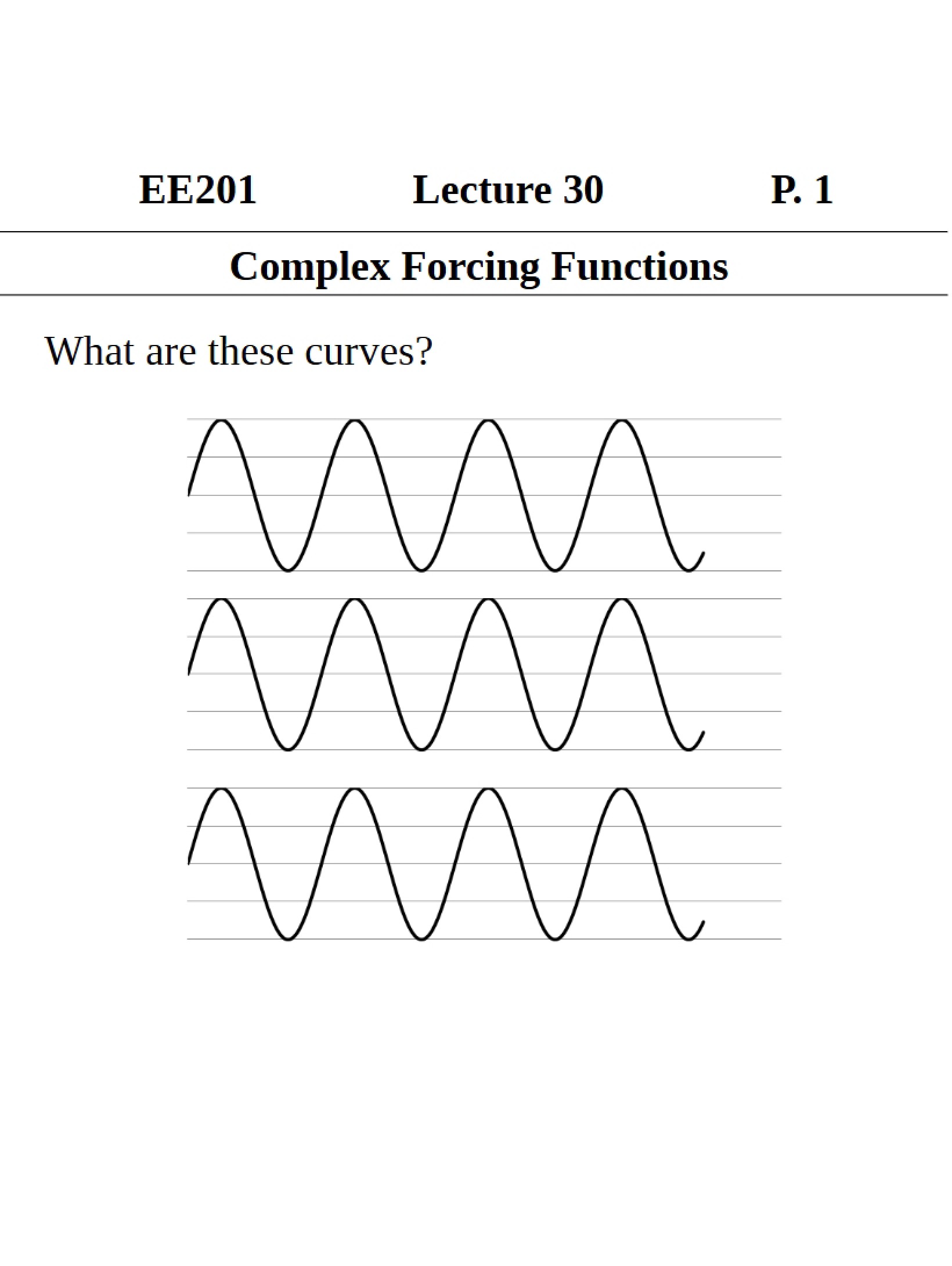 Class Lecture Thirty