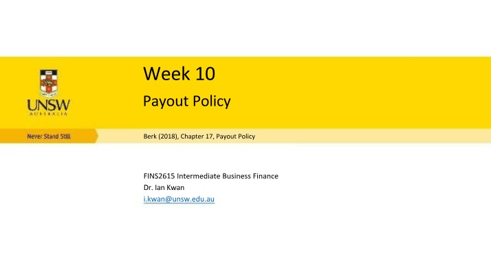Payout Policy - Week 10