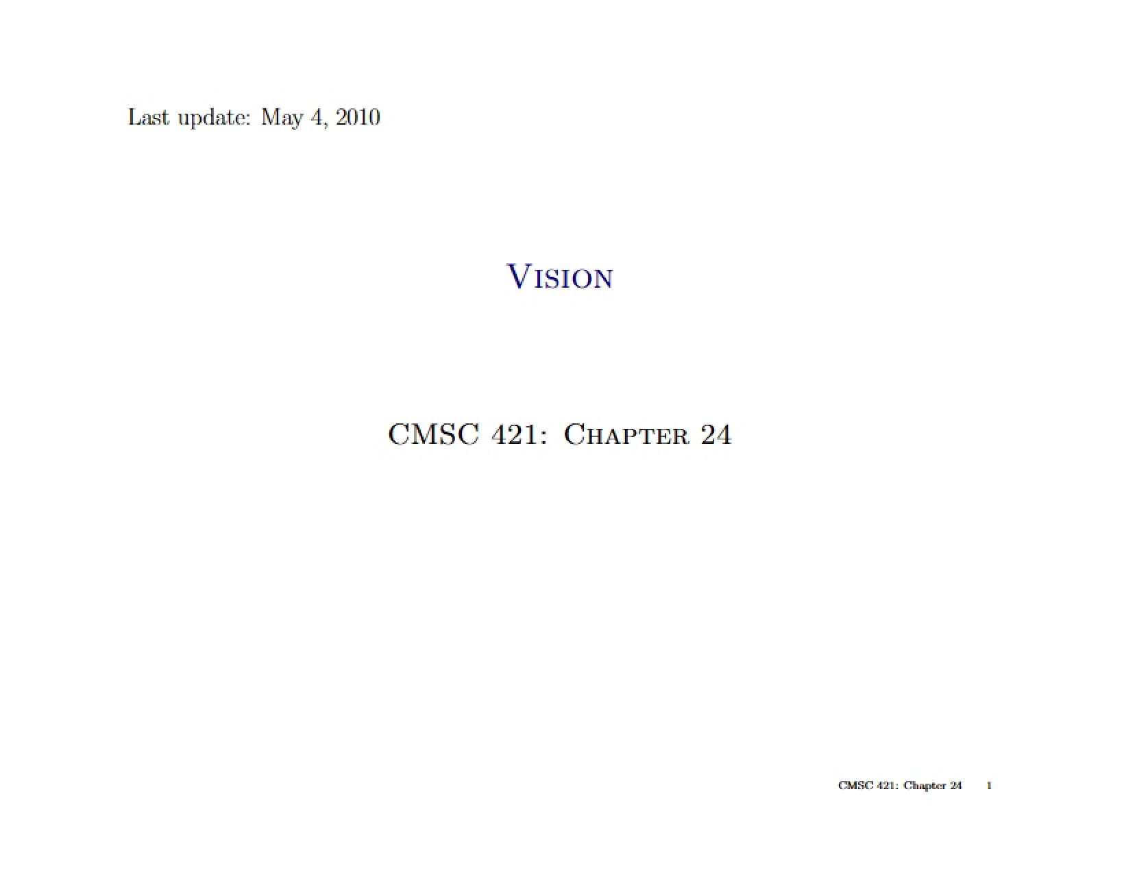 Computational Vision and Image Recognition