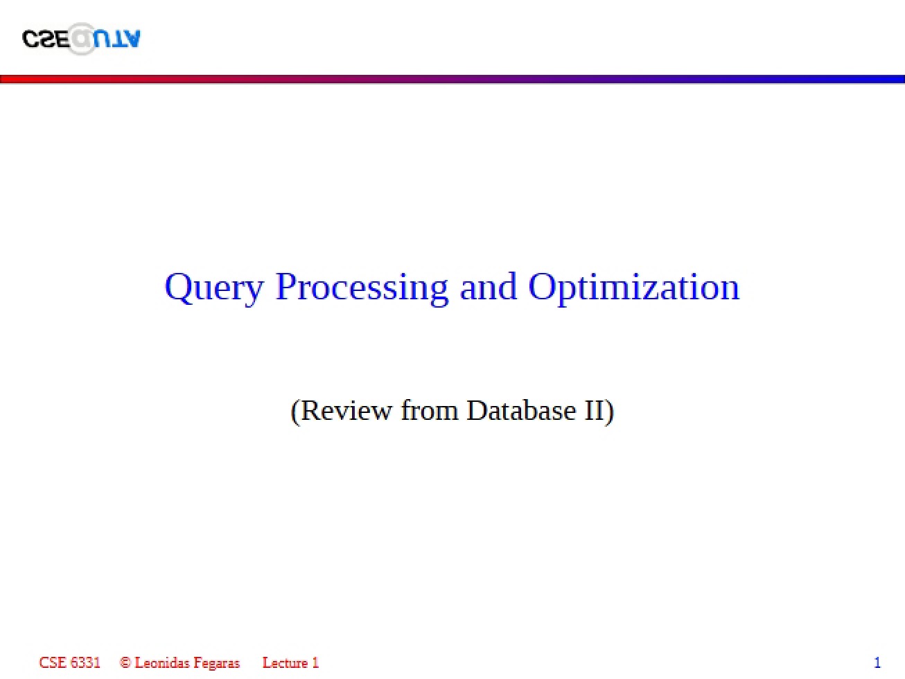 Processing Queries and Optimization
