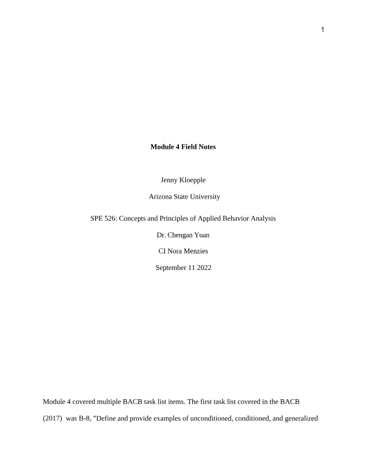 Field Notes for Module 4