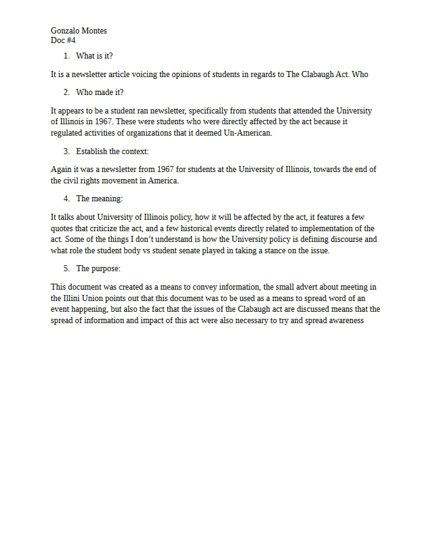 Fifth Assignment