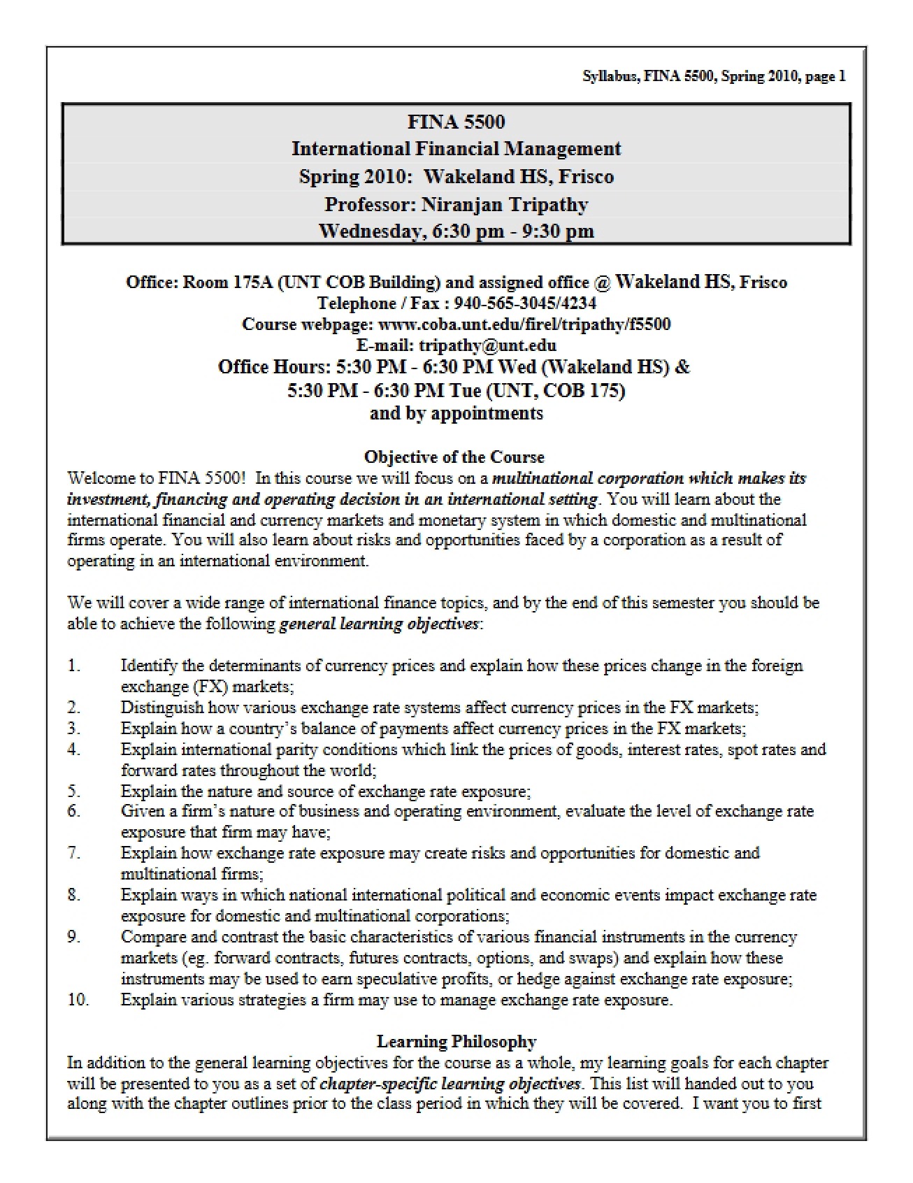 Spring 10 Syllabus 5500