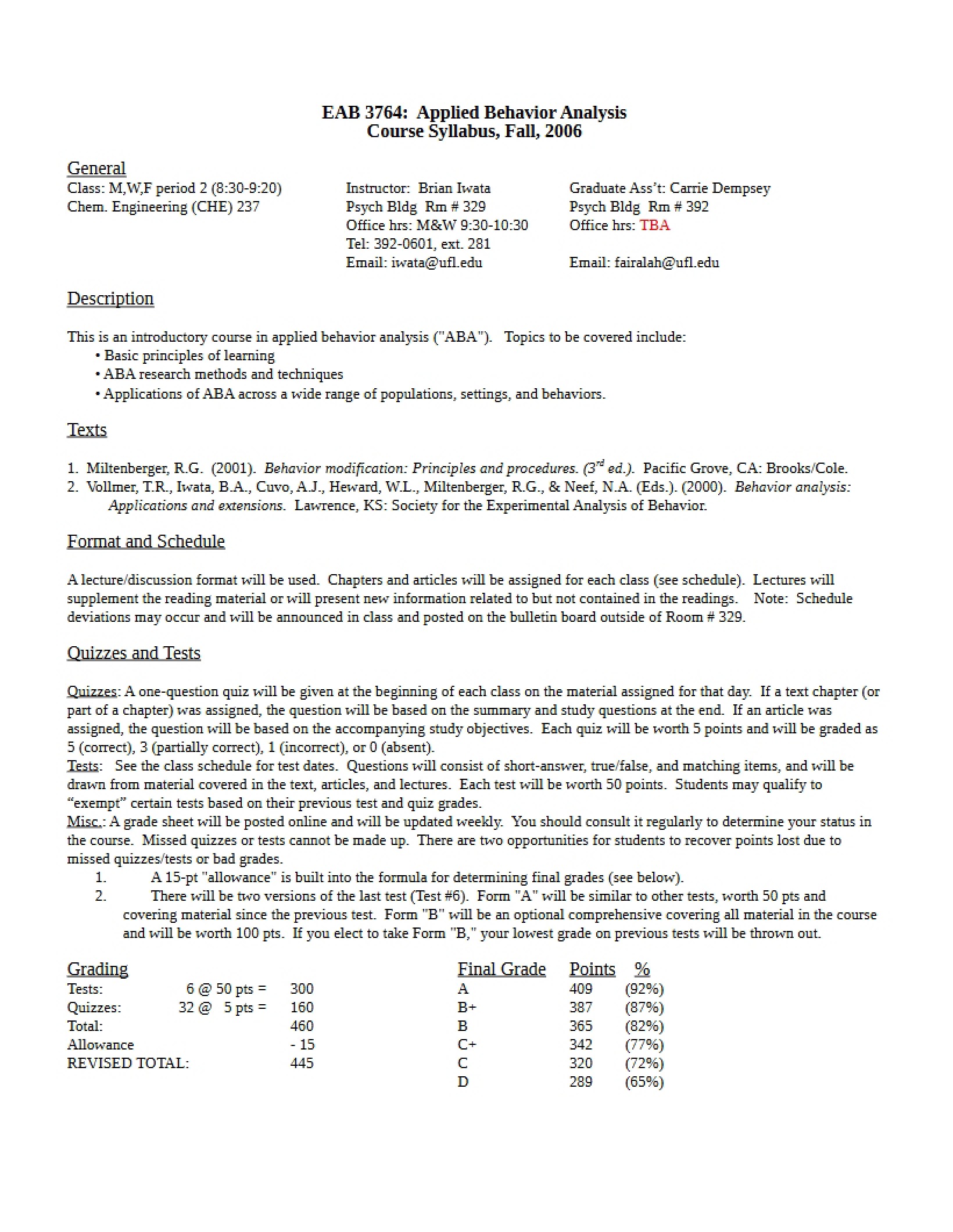 Behavior Analysis Applications