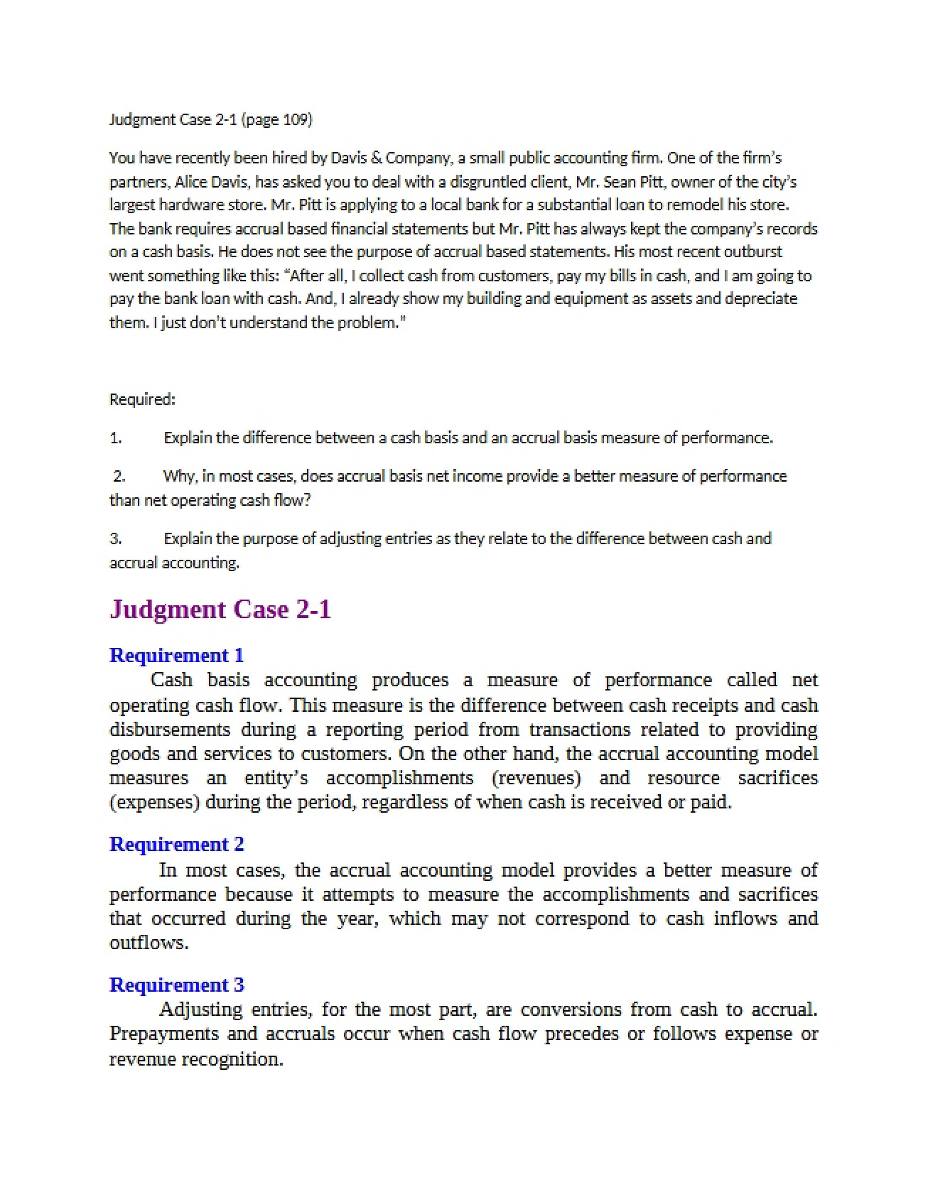 Case 2-1 Judgment