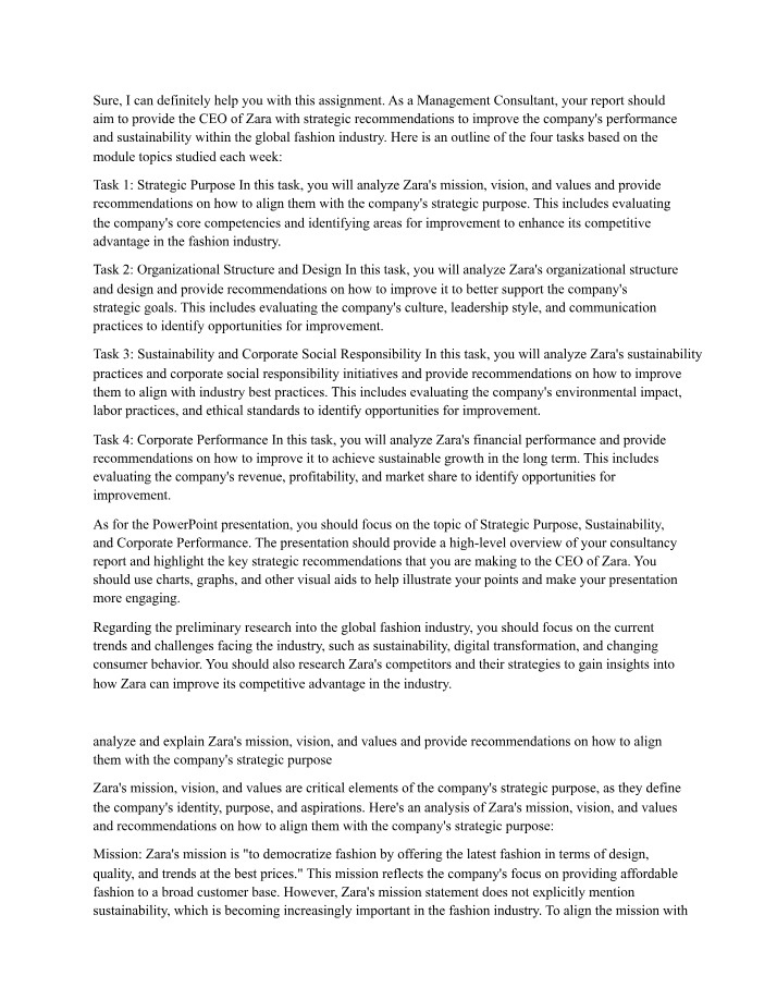 Zara's Performance - Strategic Recommendations
