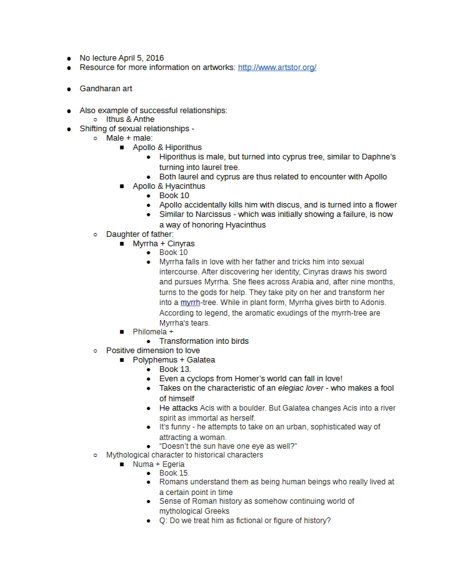 Notes for CLAS 280 Thu Mar 31, 2016
