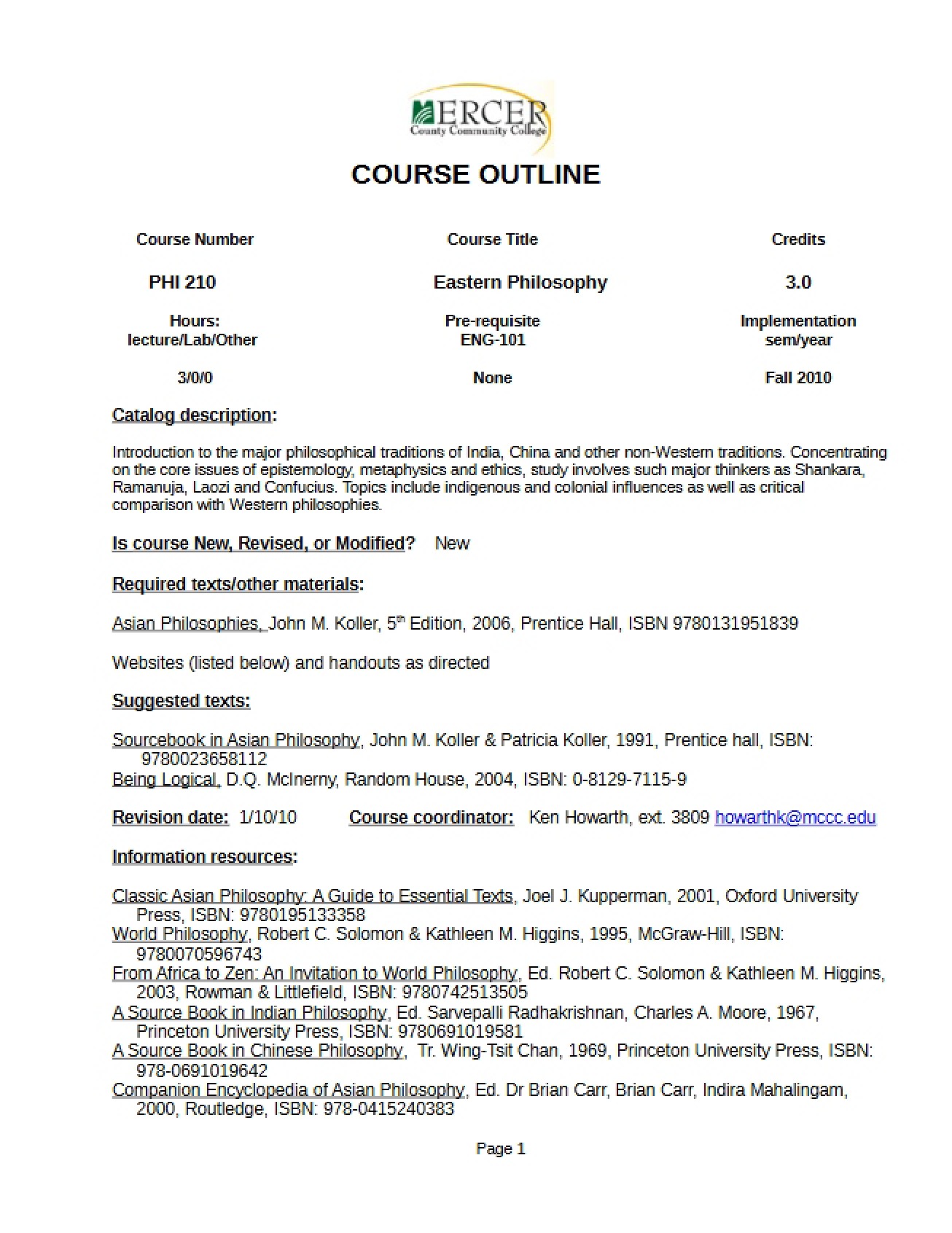 Eastern Philosophy Outline