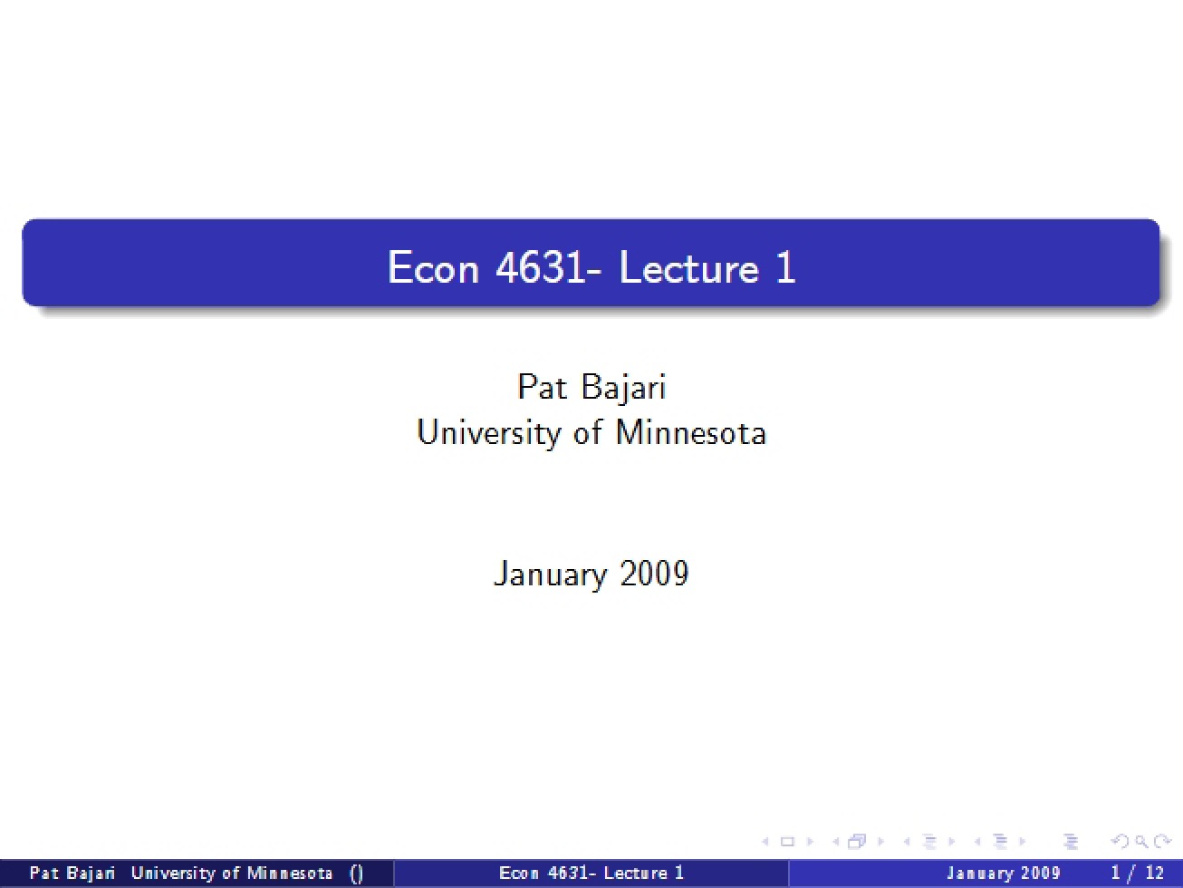 Industrial Organization Lecture Notes