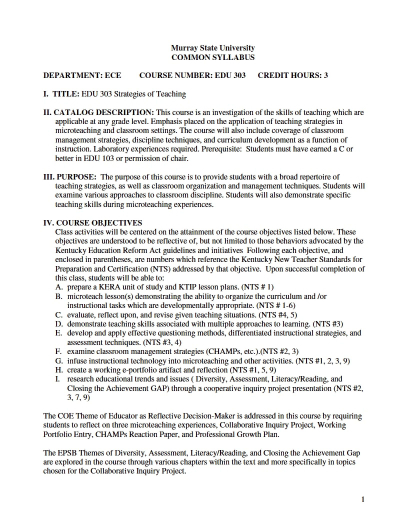 Syllabus - 5 Pages