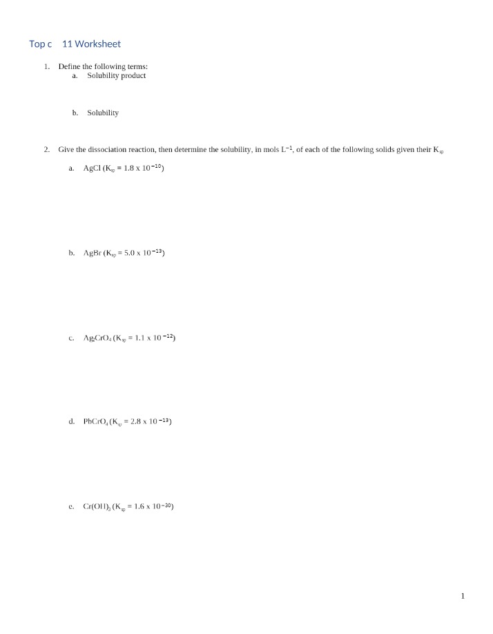 Worksheet for Topic 7.11