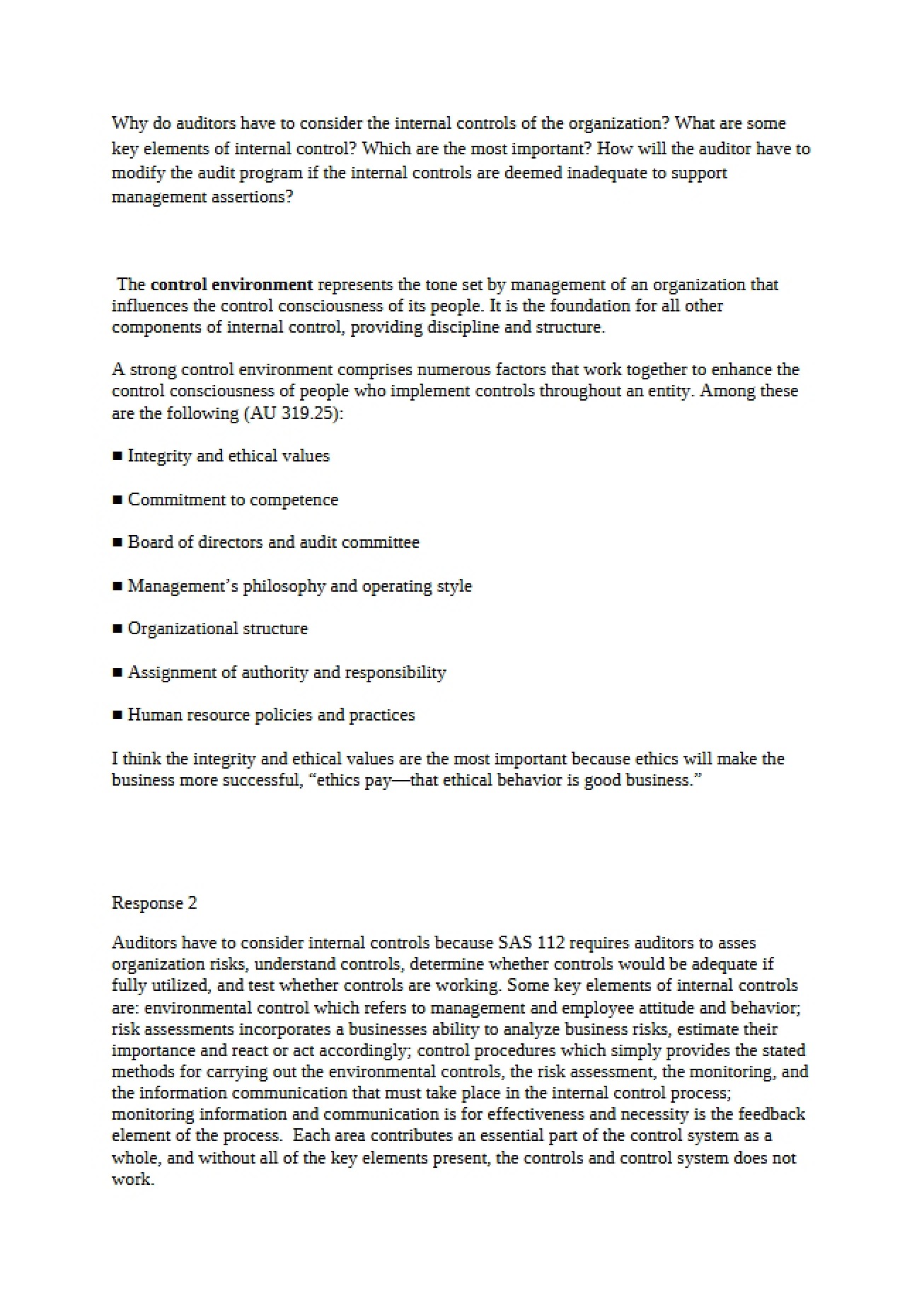 Modern Auditing Essay