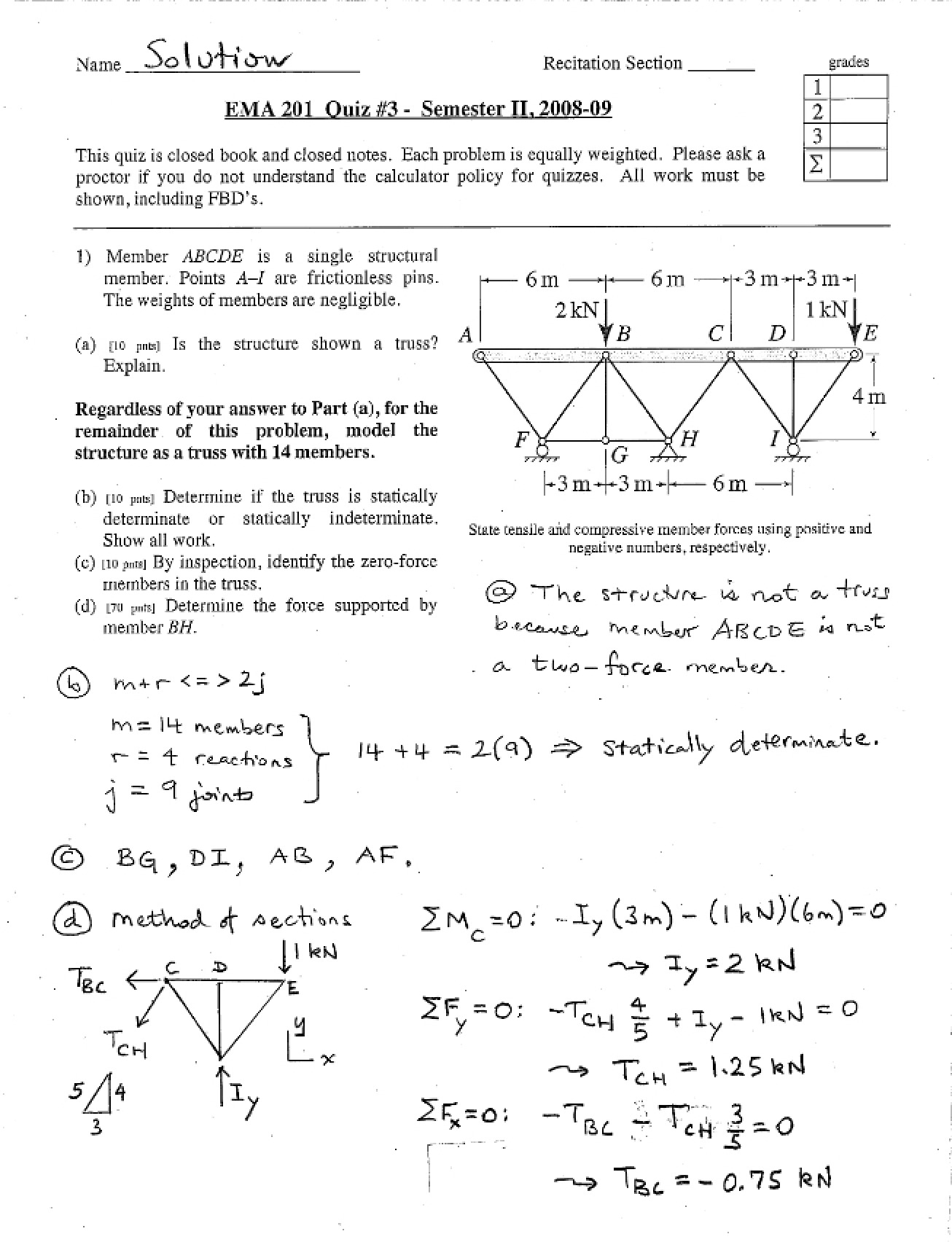 Solution for Midterm 3, Part 2 (08-09)