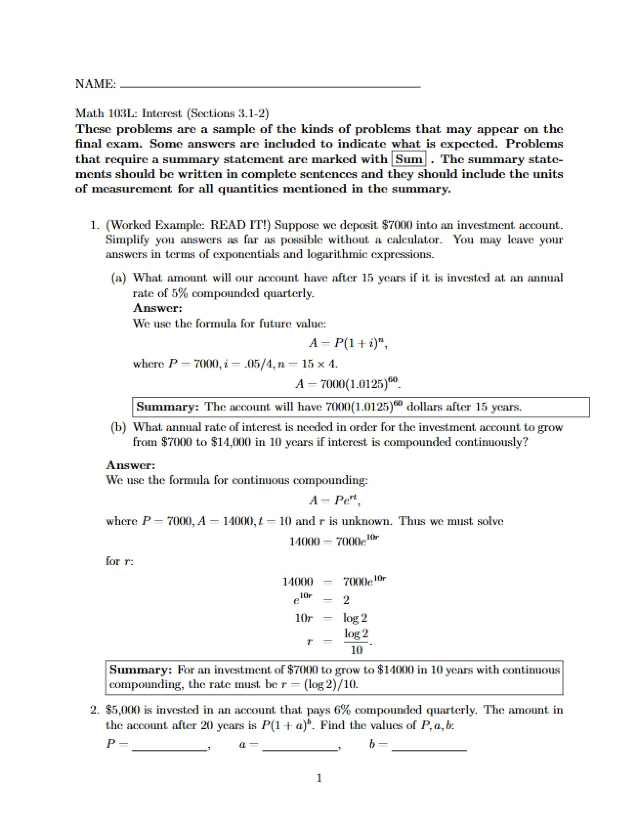 Interest Calculations