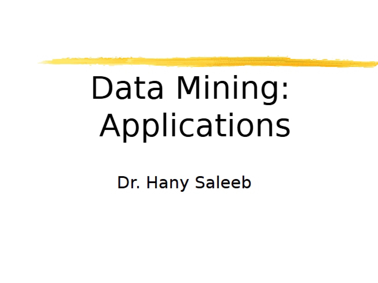 Applied Data Mining