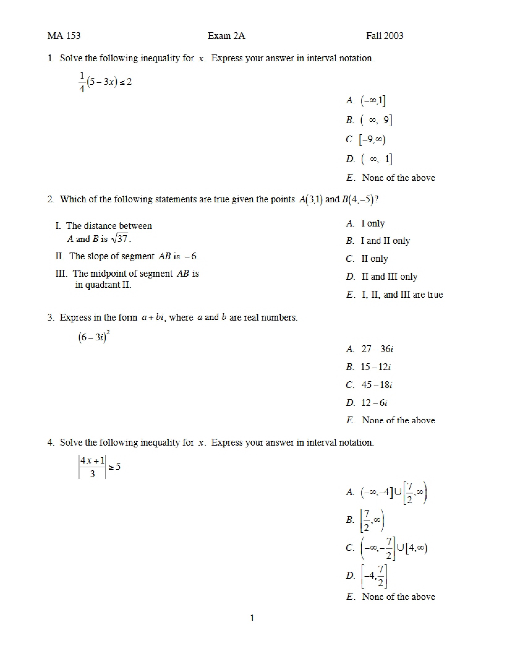 Second Examination