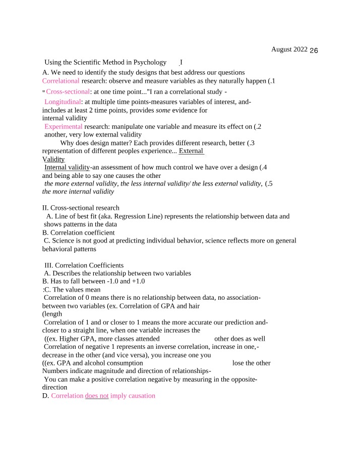 Psychology Study Designs and the Scientific Method