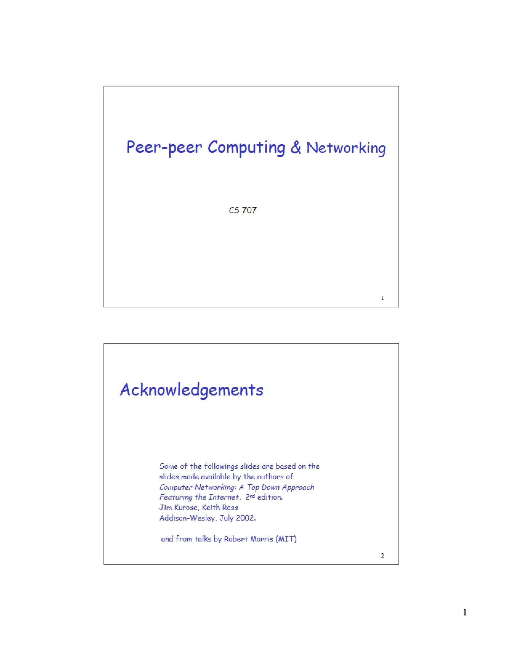 Networking and Peer-to-Peer Computing
