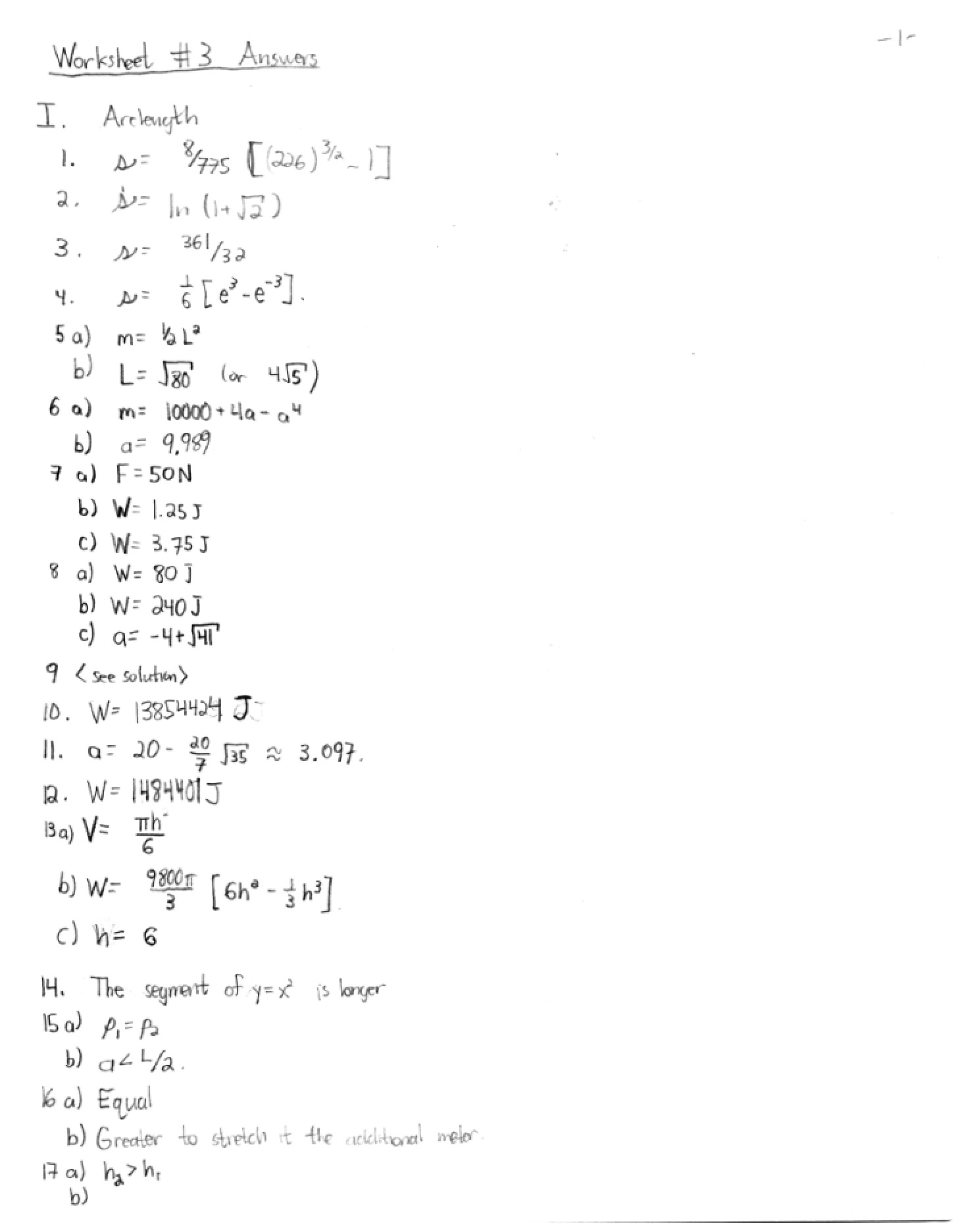 Worksheet 3 Answer Key