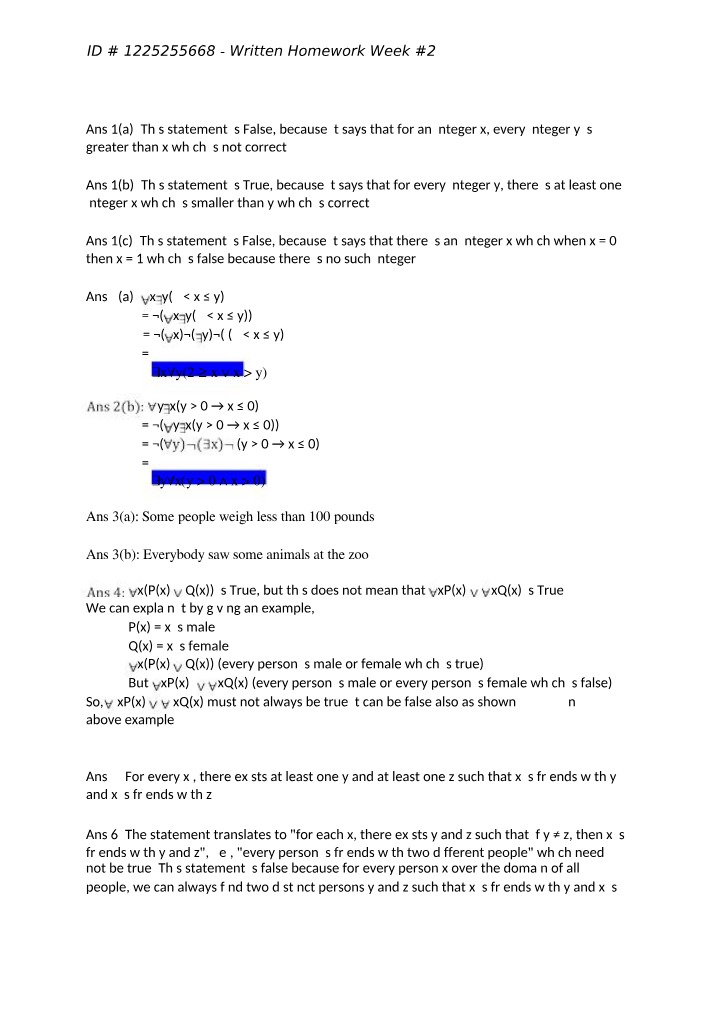 True and False Logical Statements and Examples