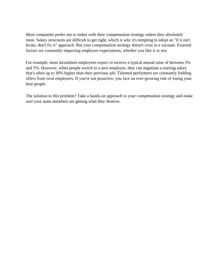 HRM430 Compensation Practices