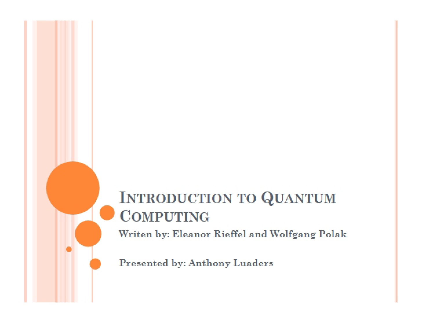 Quantum Computing An Introduction