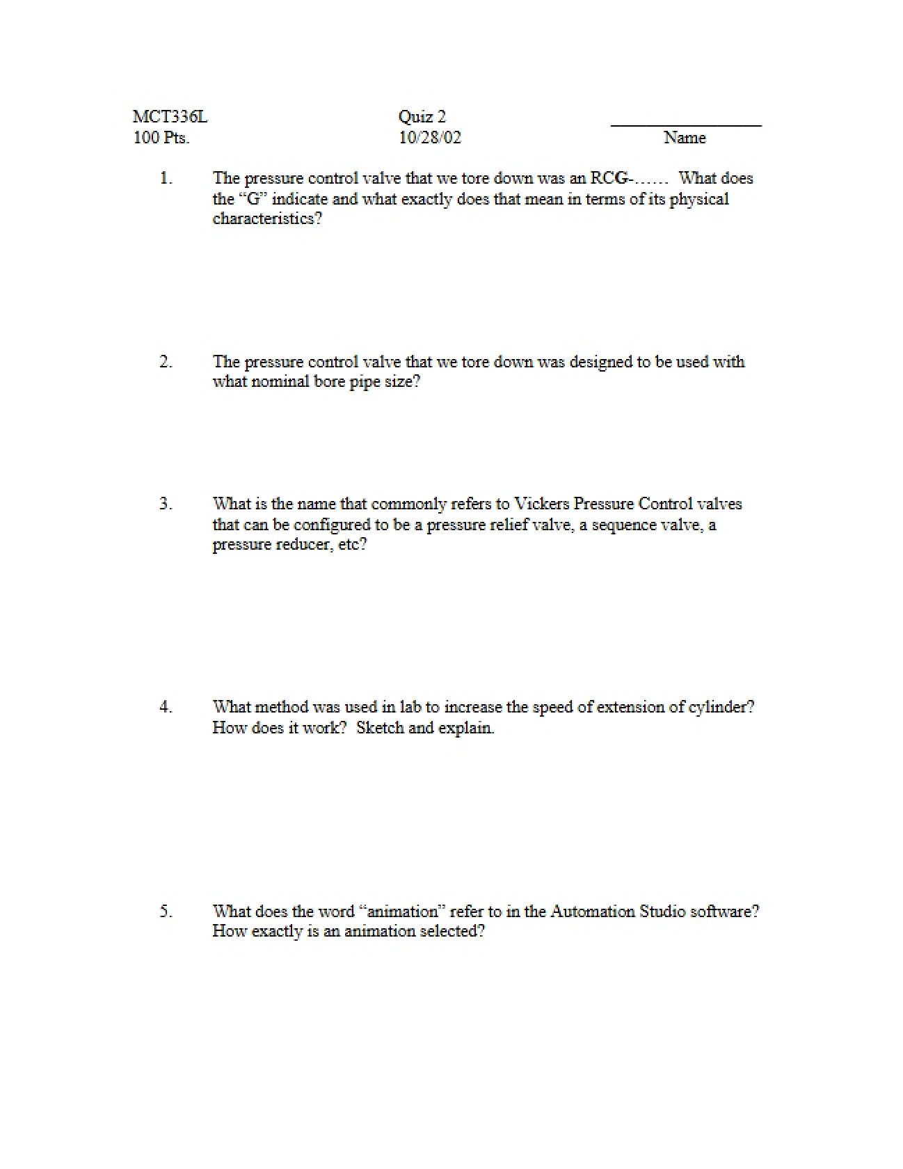 Second Laboratory Quiz