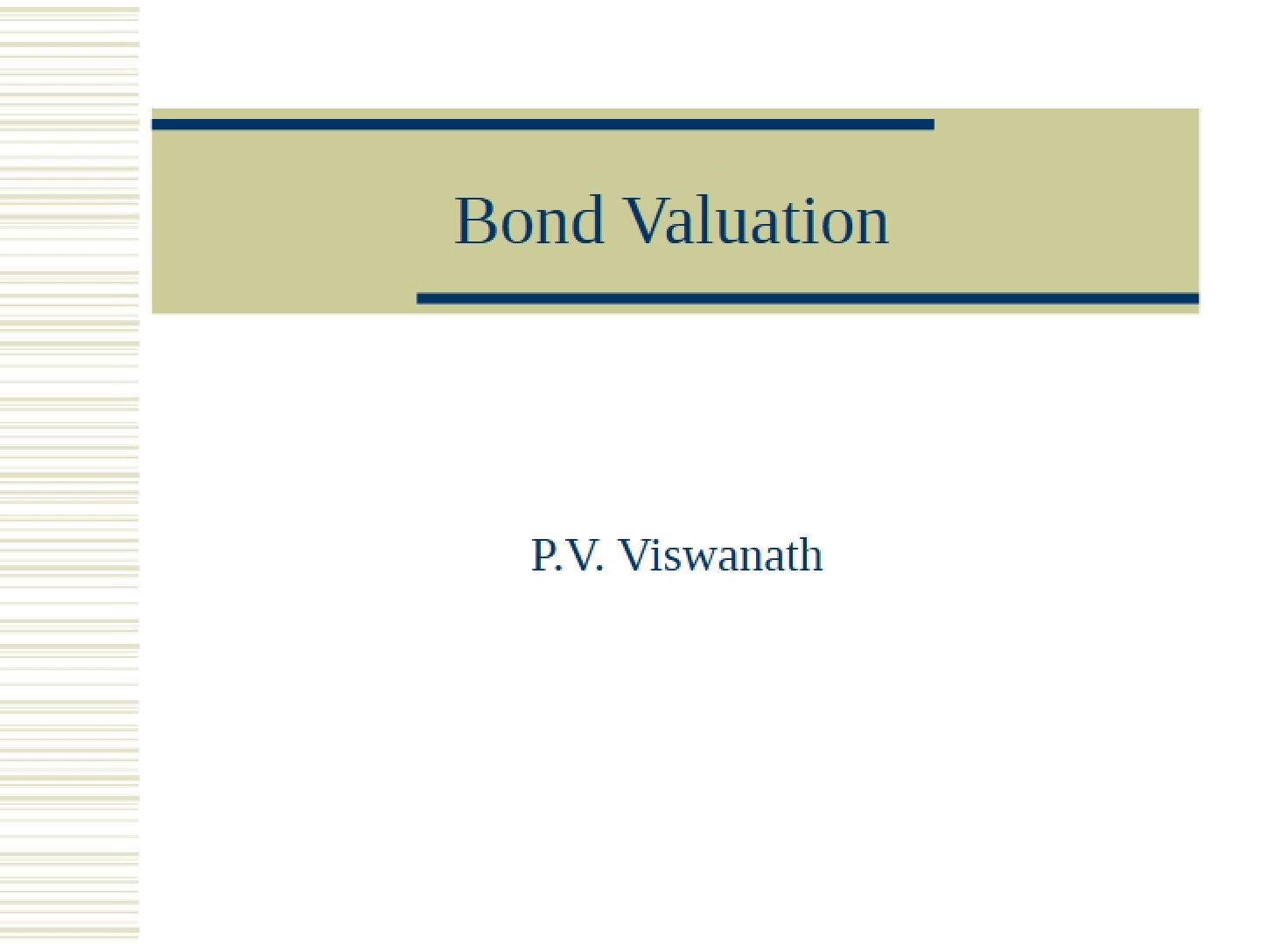 Valuation of Bonds